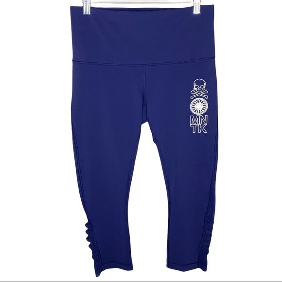 Lululemon SoulCycle Minimalist Crop Mesh Crisscross Strap Leggings Hero Blue - Picture 15 of 15